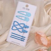 Набор заколок для волос Farres Pretty Girl невидимка, зажим, клик-клак, голубой TS00052-3 7шт.