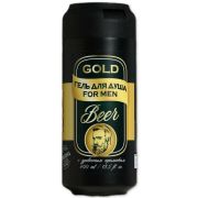 Гель для душа Пиво в круглом флаконе Gold shower gel for men, 400мл.