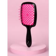 Расчёска Queen Fair массажная №21 прям-к 8,5*20,5(±1)см роз/чёрн