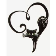 Татуировка на тело «Черная кошка» 5,3*6,3см.