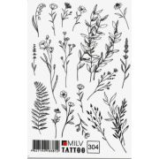 Татуировка на тело «Разные травинки» 5,3*6,3см.